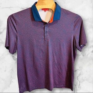 Redvanly Shirt Mens XXL 2XL  Red‎ & Blue Performance Golf Polo Logo